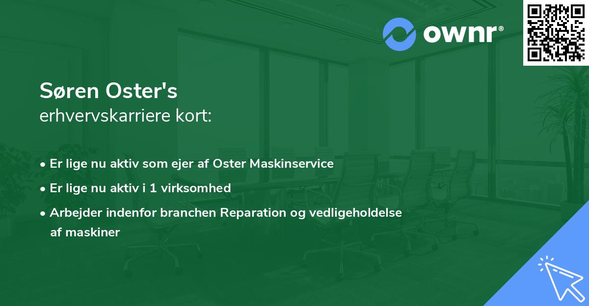 Søren Oster's erhvervskarriere kort