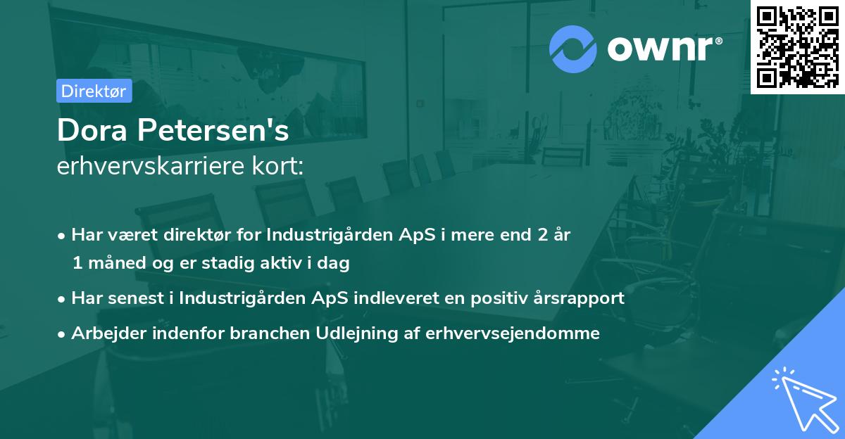 Dora Petersen's erhvervskarriere kort
