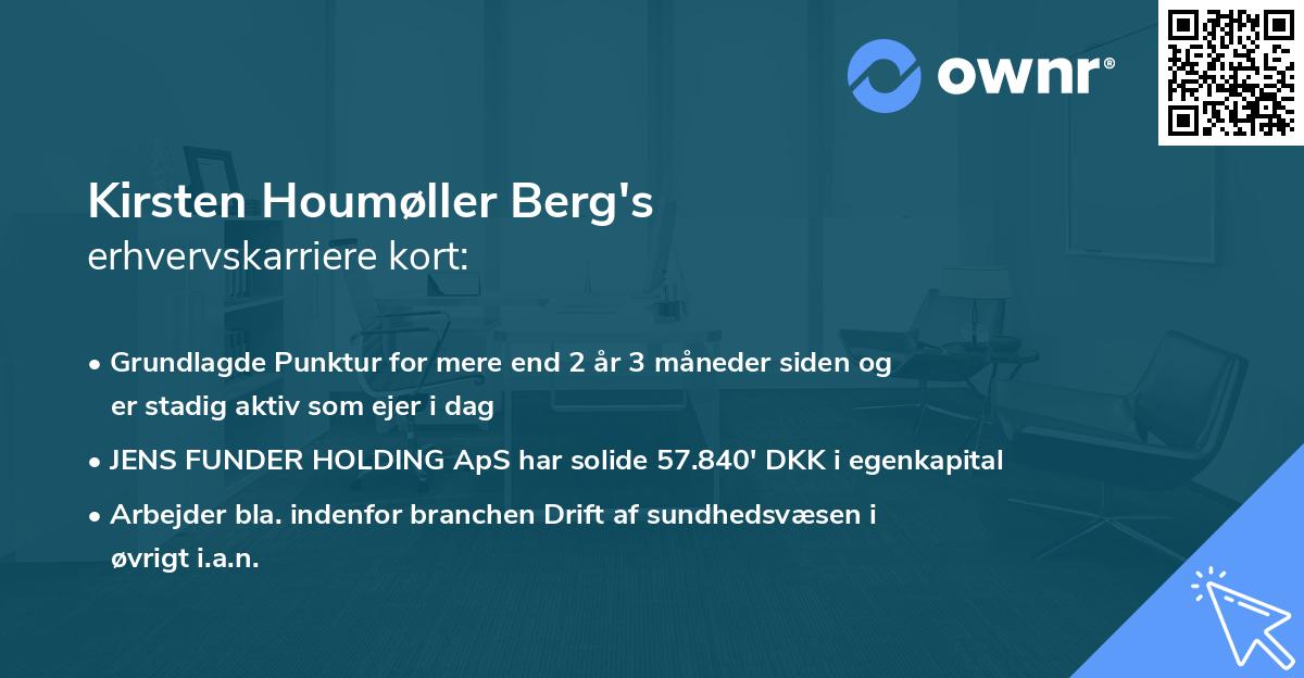 Kirsten Houmøller Berg's erhvervskarriere kort