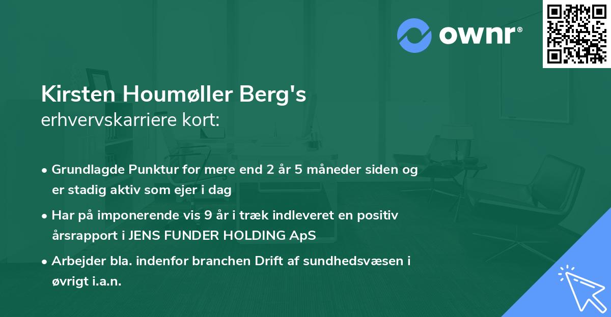 Kirsten Houmøller Berg's erhvervskarriere kort