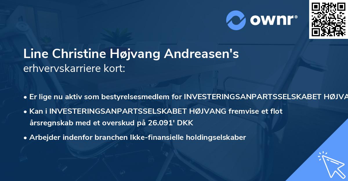Line Christine Højvang Andreasen's erhvervskarriere kort