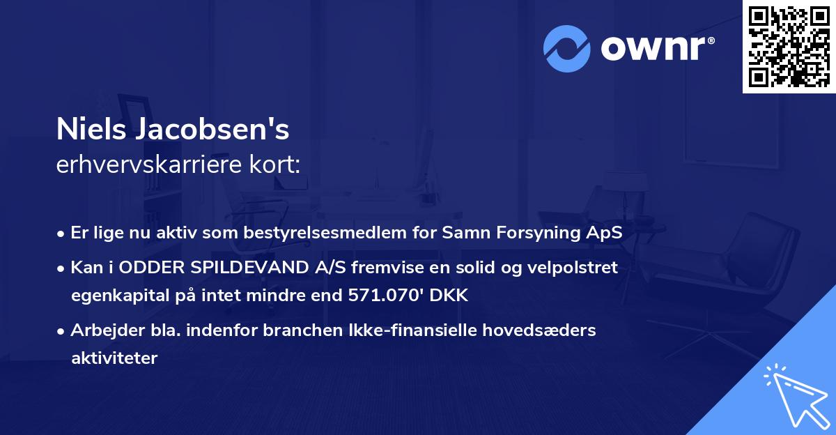Niels Jacobsen's erhvervskarriere kort
