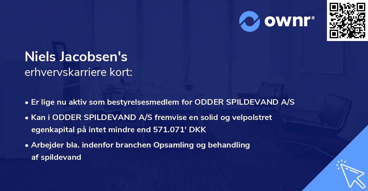 Niels Jacobsen's erhvervskarriere kort