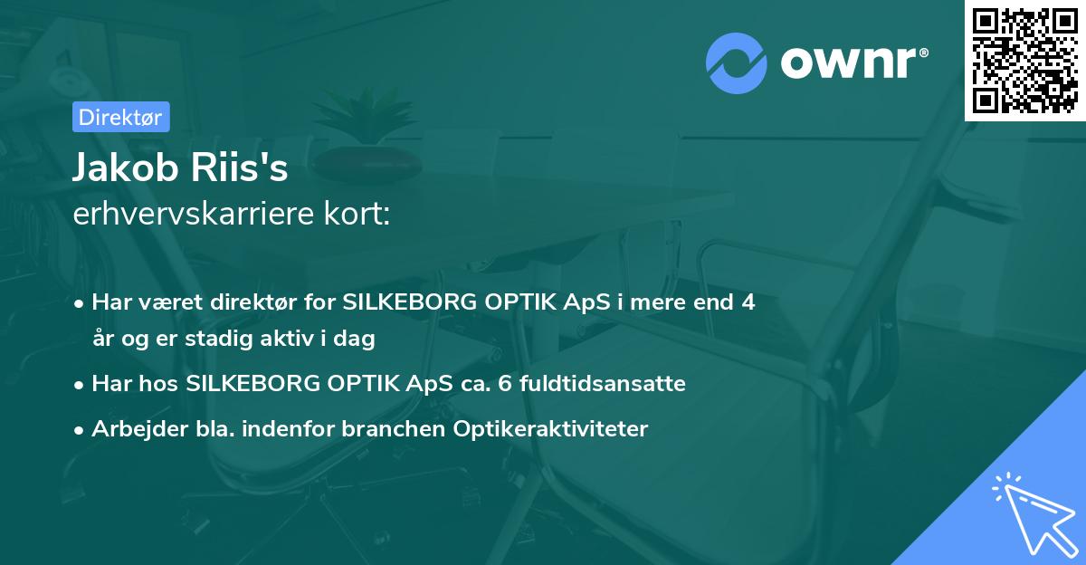 Jakob Riis's erhvervskarriere kort