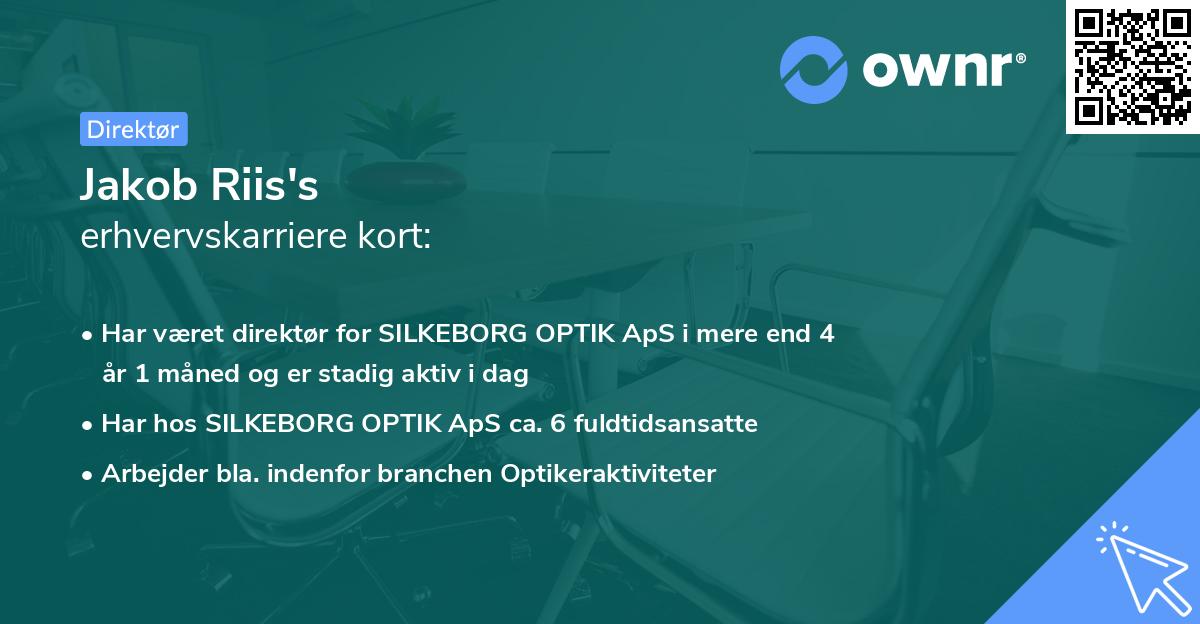 Jakob Riis's erhvervskarriere kort