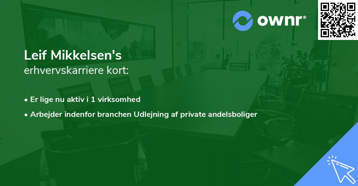 Leif Mikkelsen's erhvervskarriere kort