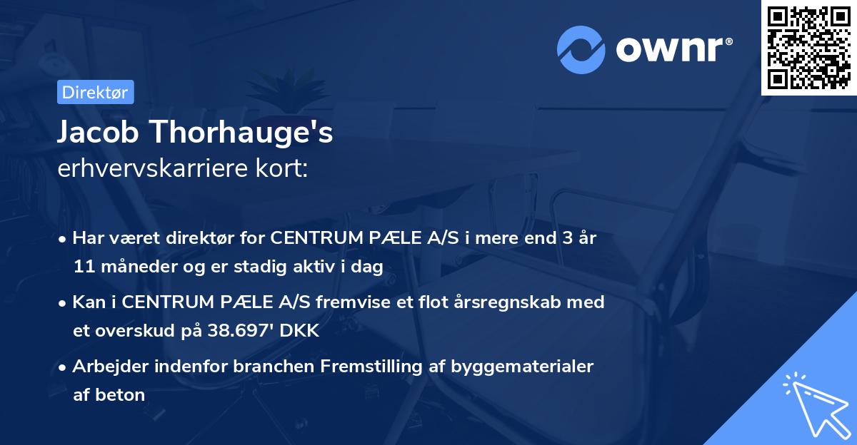 Jacob Thorhauge's erhvervskarriere kort