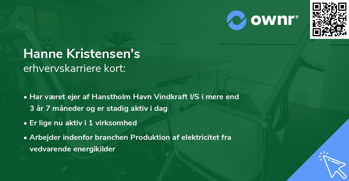 Hanne Kristensen's erhvervskarriere kort