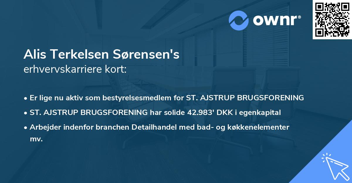 Alis Terkelsen Sørensen's erhvervskarriere kort
