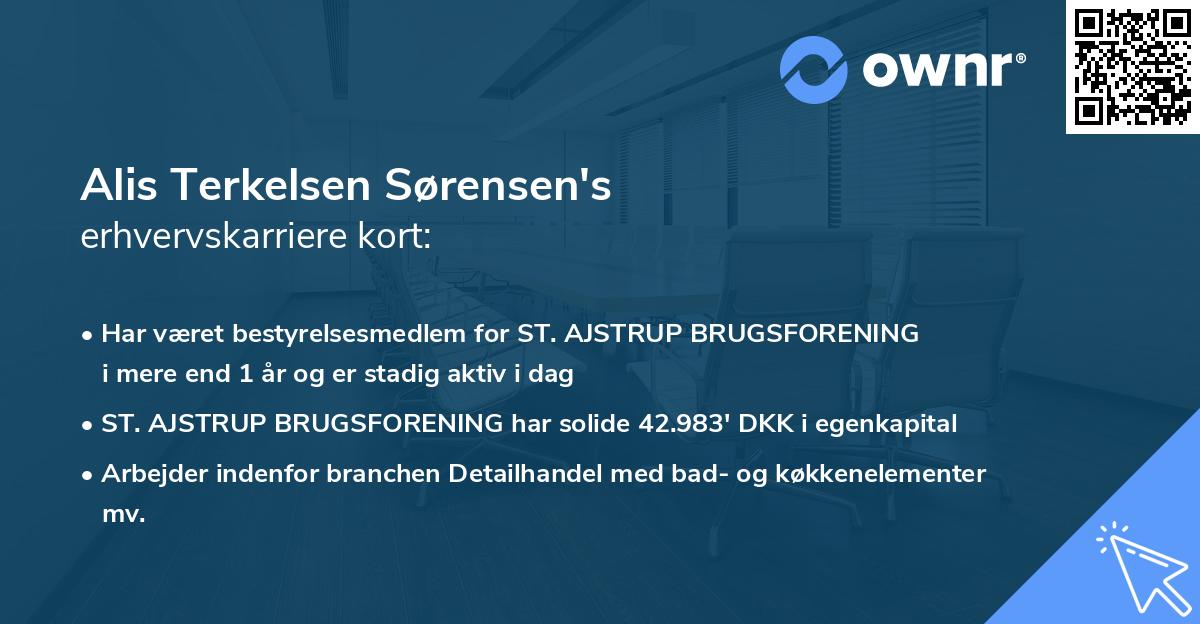 Alis Terkelsen Sørensen's erhvervskarriere kort