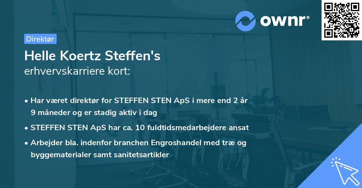 Helle Koertz Steffen's erhvervskarriere kort