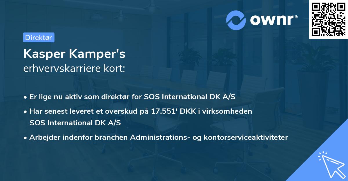 Kasper Kamper's erhvervskarriere kort
