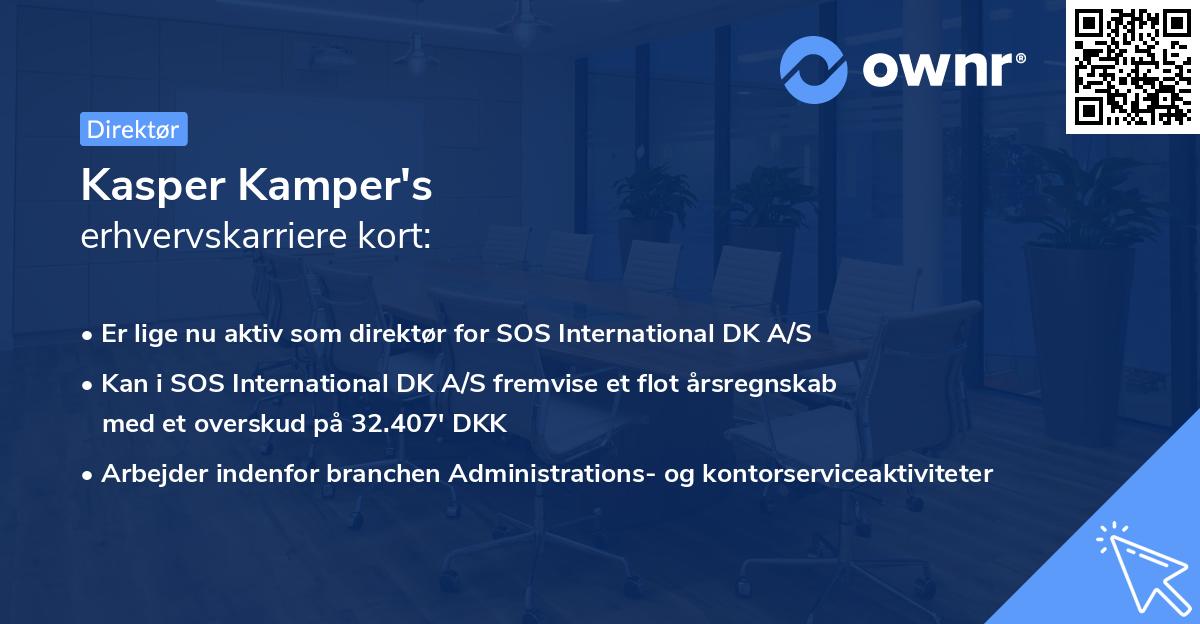 Kasper Kamper's erhvervskarriere kort