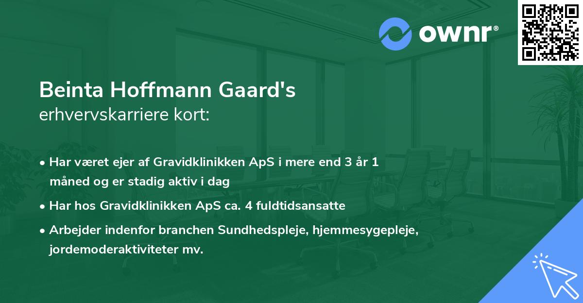 Beinta Hoffmann Gaard's erhvervskarriere kort