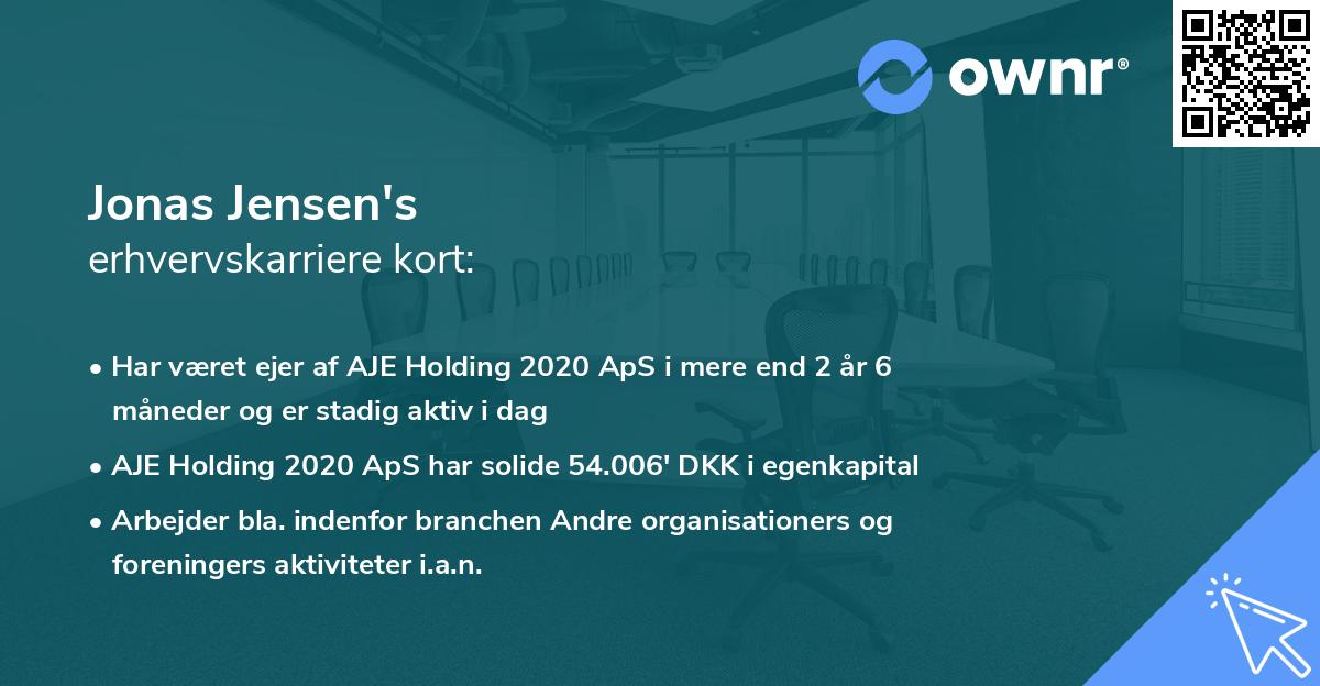 Jonas Jensen's erhvervskarriere kort