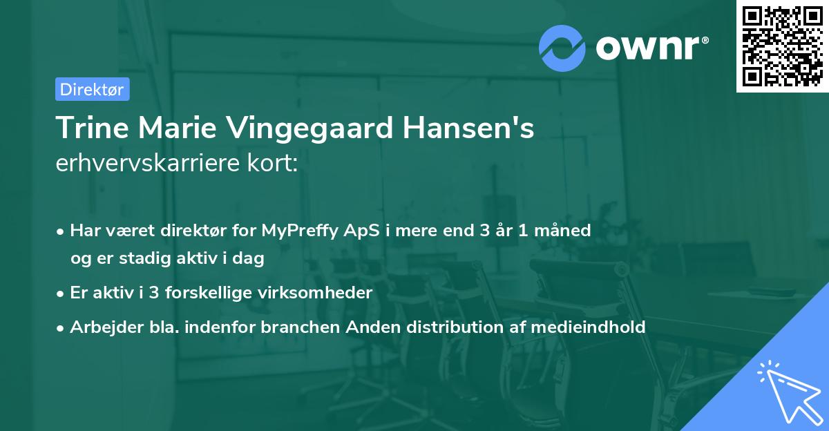 Trine Marie Vingegaard Hansen's erhvervskarriere kort