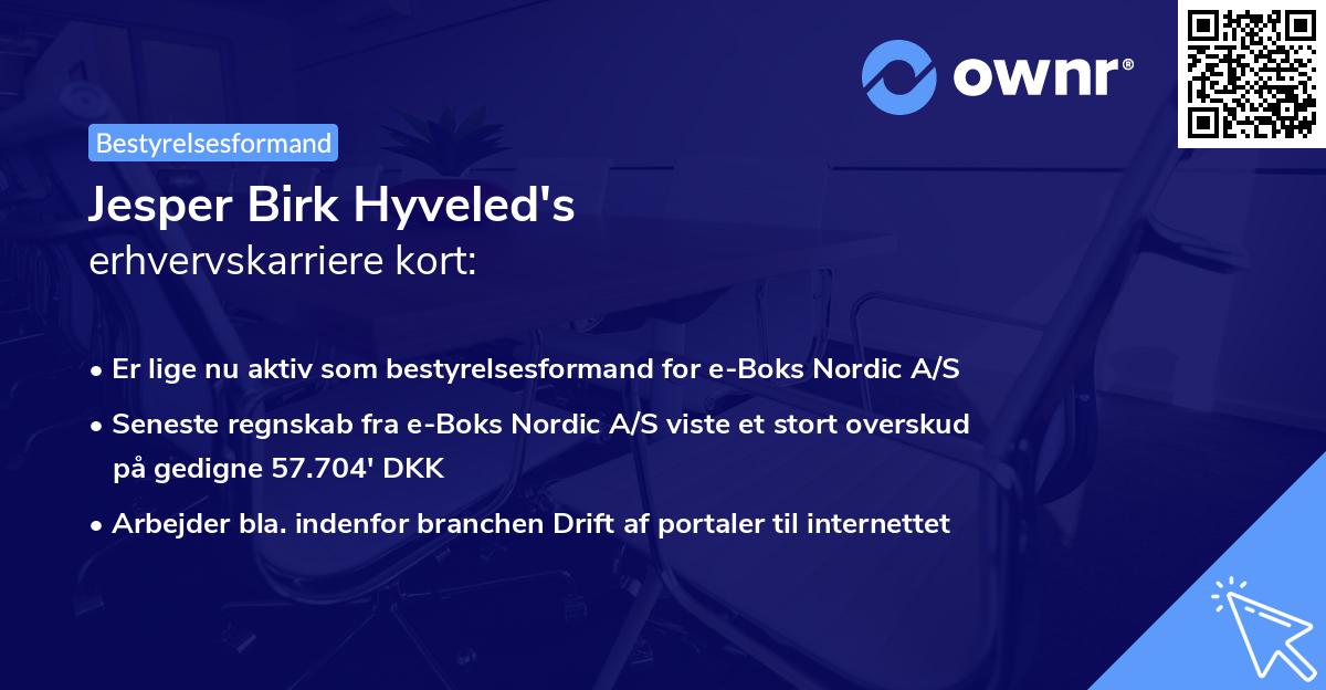 Jesper Birk Hyveled's erhvervskarriere kort