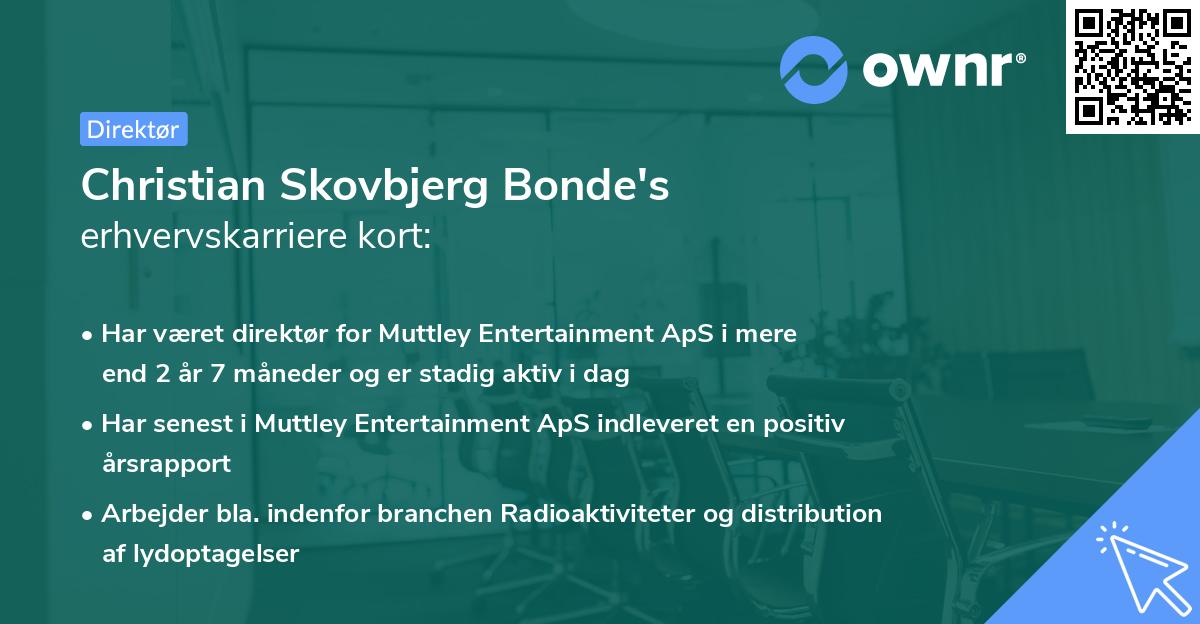 Christian Skovbjerg Bonde's erhvervskarriere kort