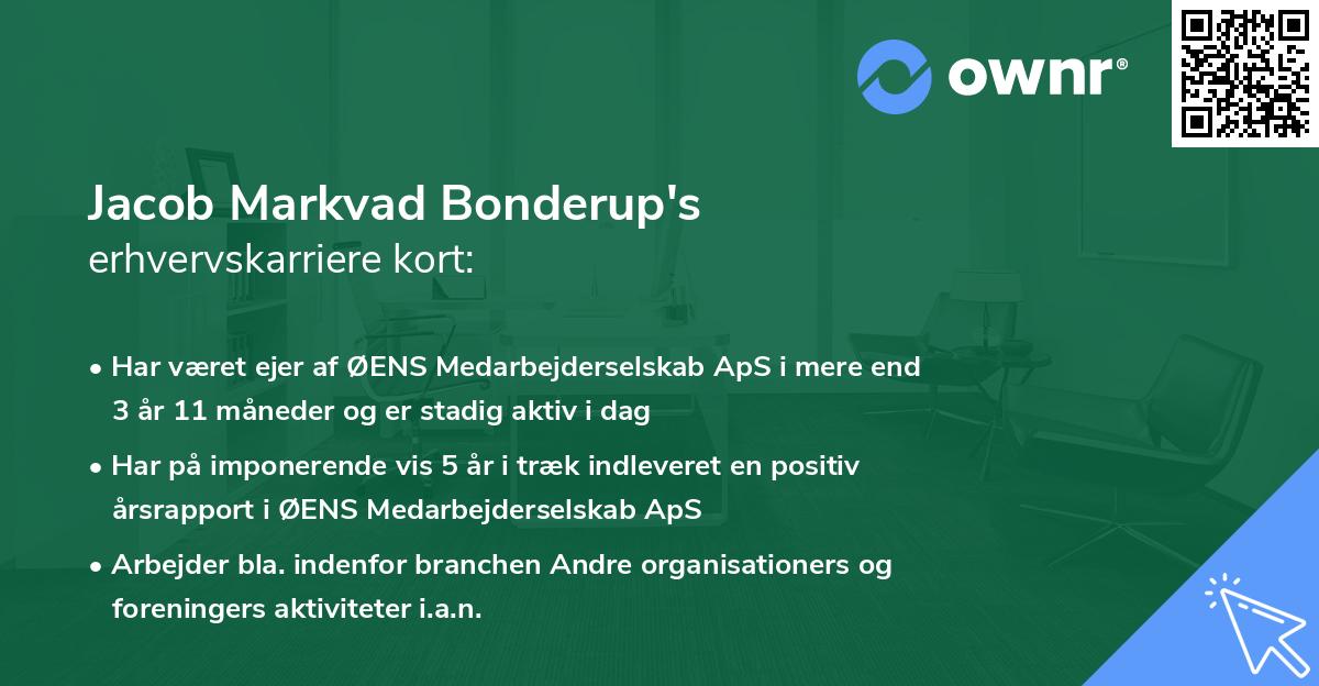 Jacob Markvad Bonderup's erhvervskarriere kort