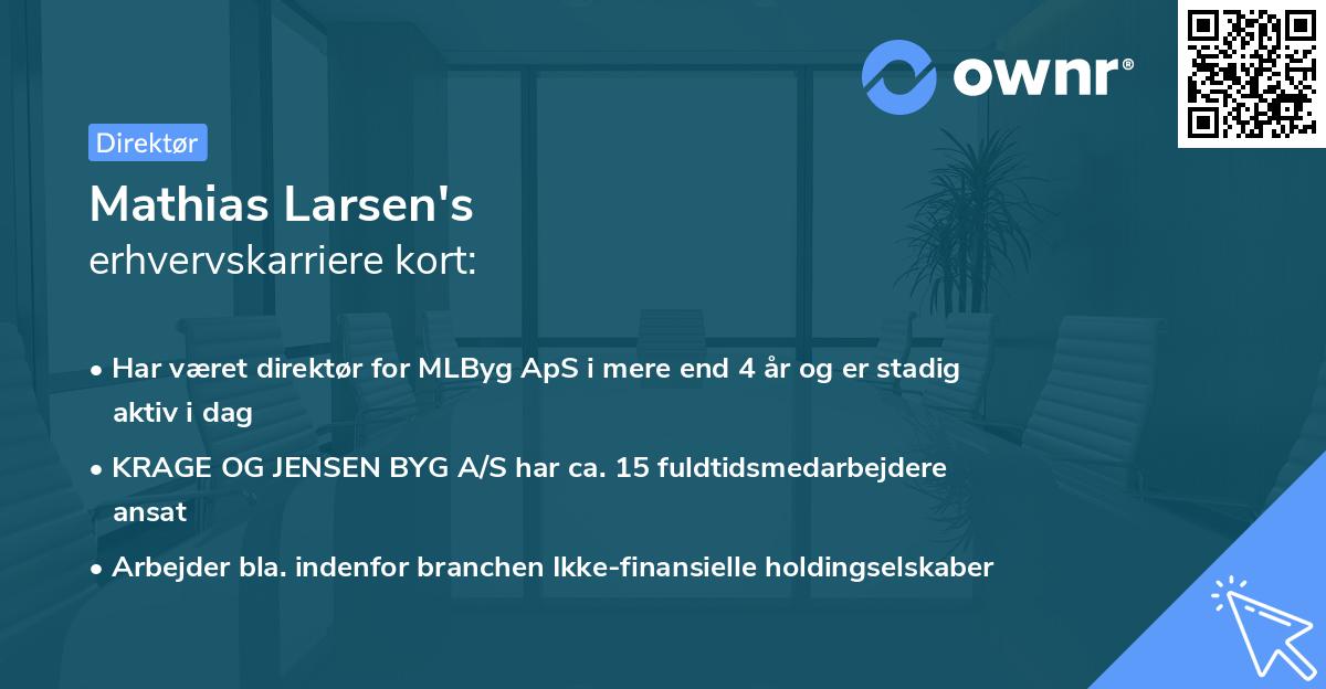Mathias Larsen's erhvervskarriere kort