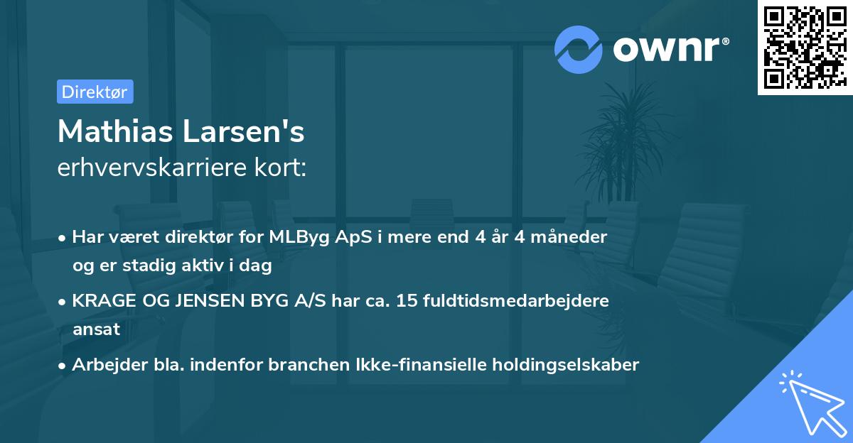 Mathias Larsen's erhvervskarriere kort