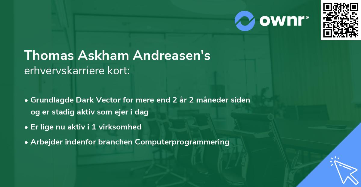 Thomas Askham Andreasen's erhvervskarriere kort