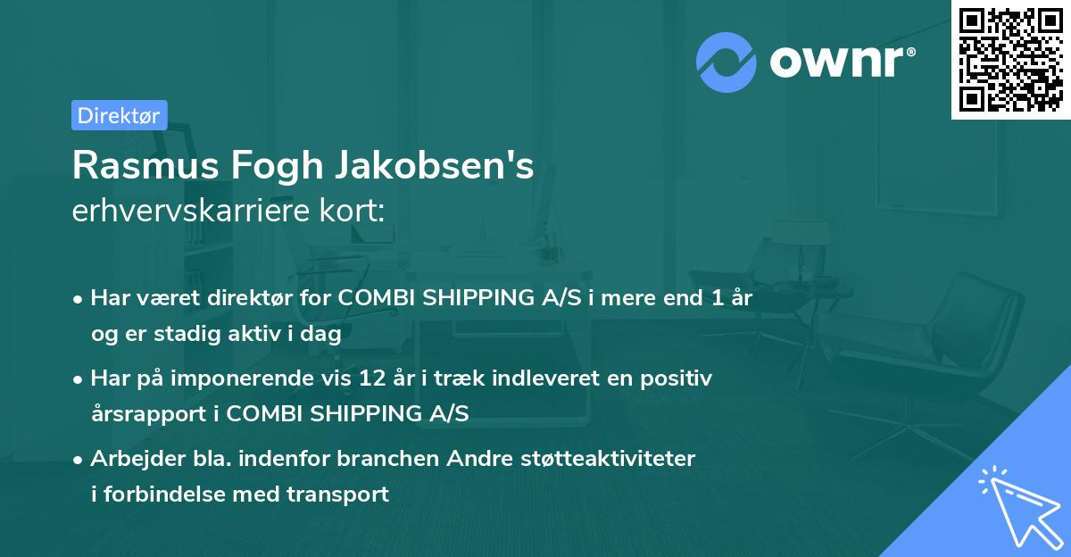 Rasmus Fogh Jakobsen's erhvervskarriere kort