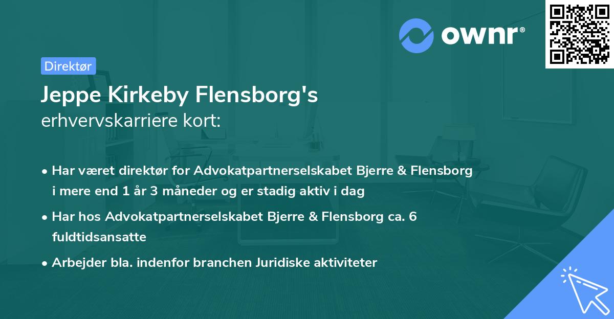 Jeppe Kirkeby Flensborg's erhvervskarriere kort