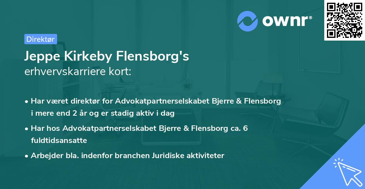 Jeppe Kirkeby Flensborg's erhvervskarriere kort