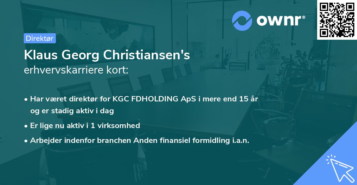 Klaus Georg Christiansen's erhvervskarriere kort