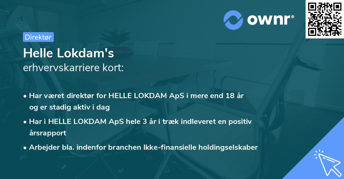 Helle Lokdam's erhvervskarriere kort