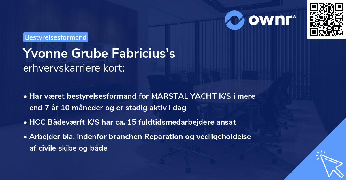 Yvonne Grube Fabricius's erhvervskarriere kort