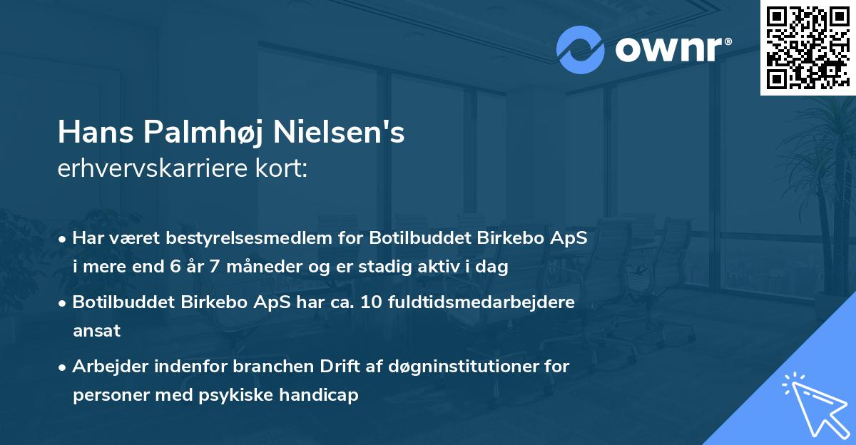 Hans Palmhøj Nielsen's erhvervskarriere kort