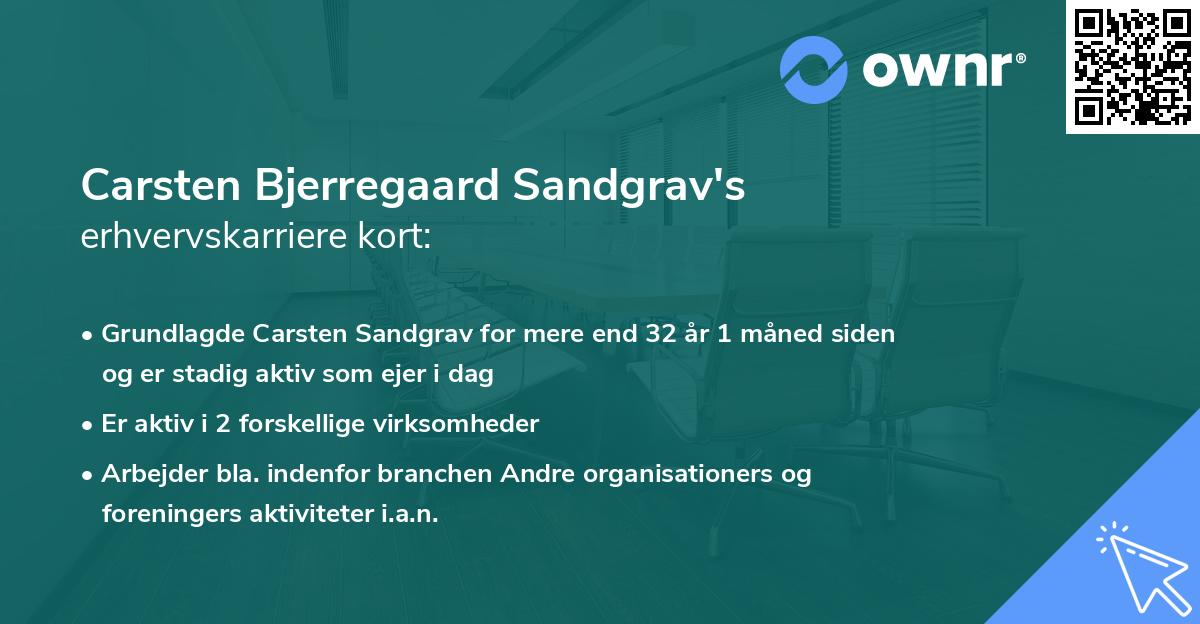 Carsten Bjerregaard Sandgrav's erhvervskarriere kort