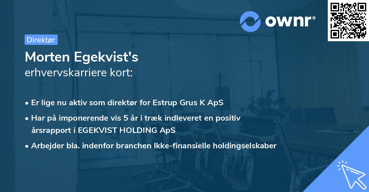 Morten Egekvist's erhvervskarriere kort
