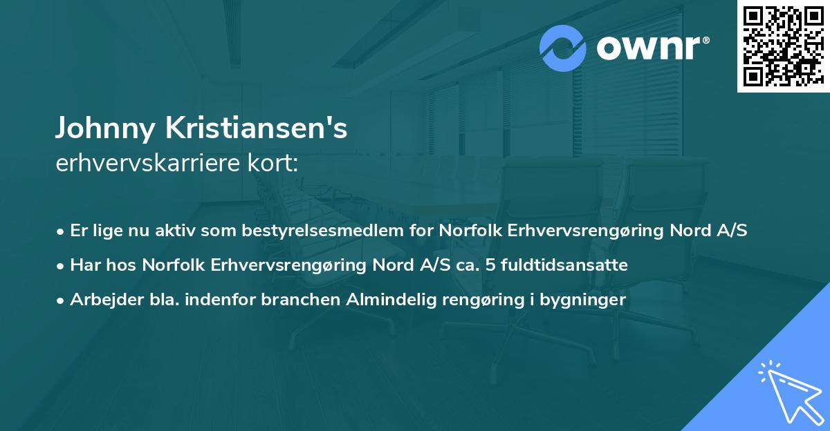 Johnny Kristiansen's erhvervskarriere kort