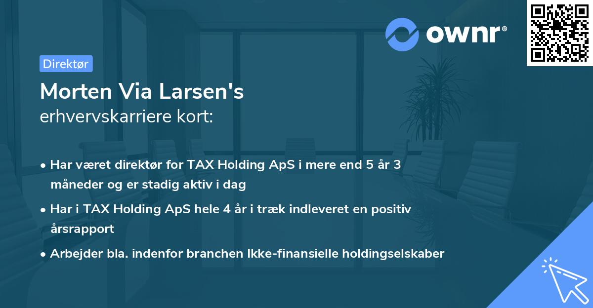 Morten Via Larsen's erhvervskarriere kort