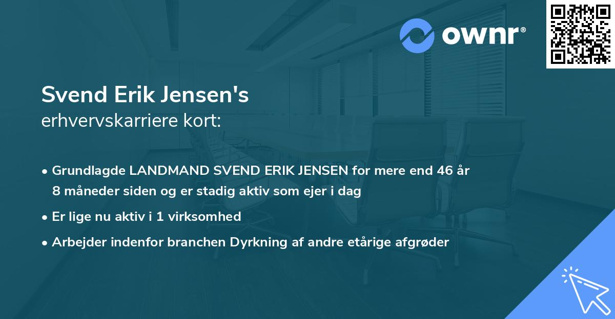 Svend Erik Jensen's erhvervskarriere kort