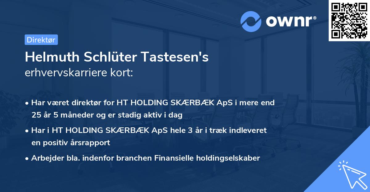 Helmuth Schlüter Tastesen's erhvervskarriere kort