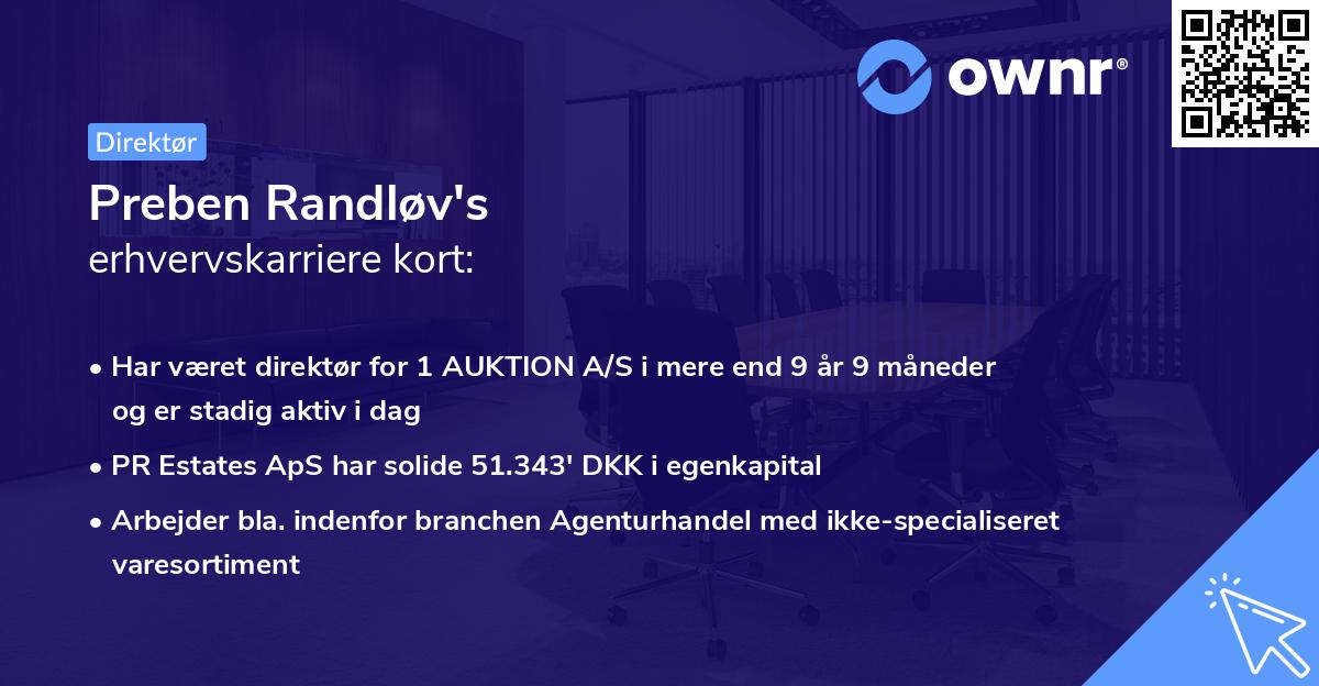 Preben Randløv's erhvervskarriere kort