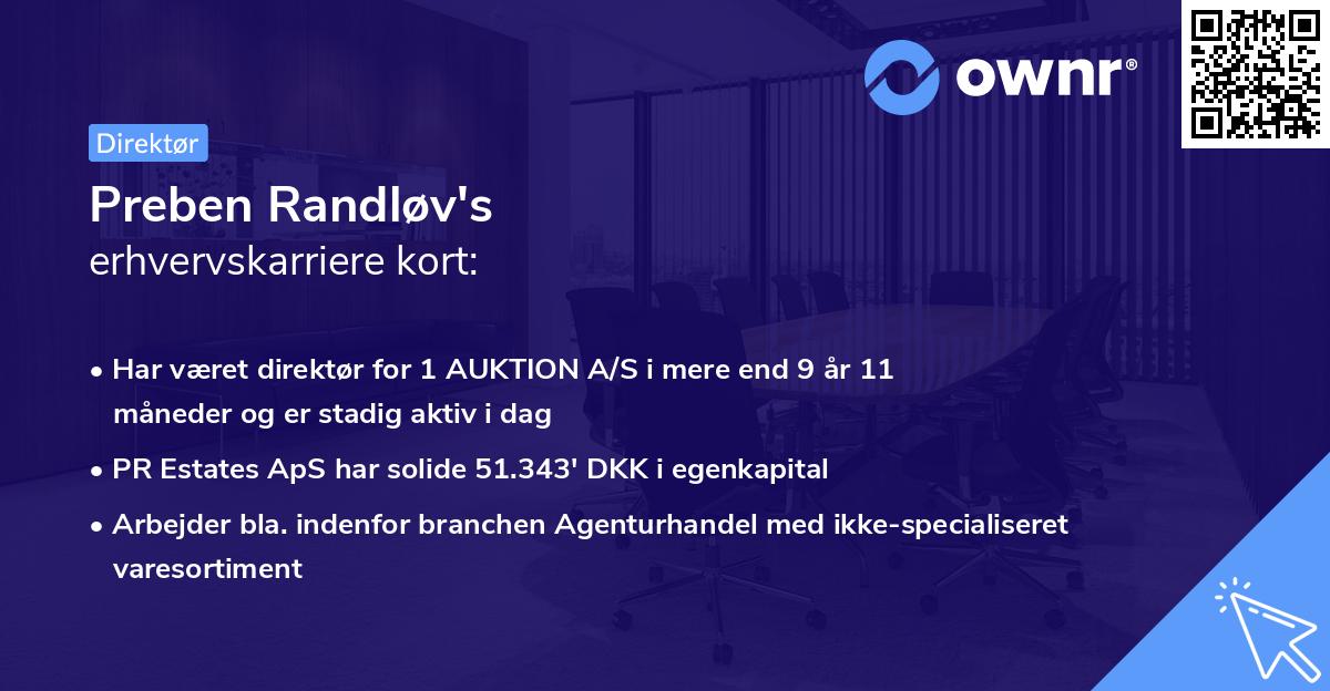 Preben Randløv's erhvervskarriere kort