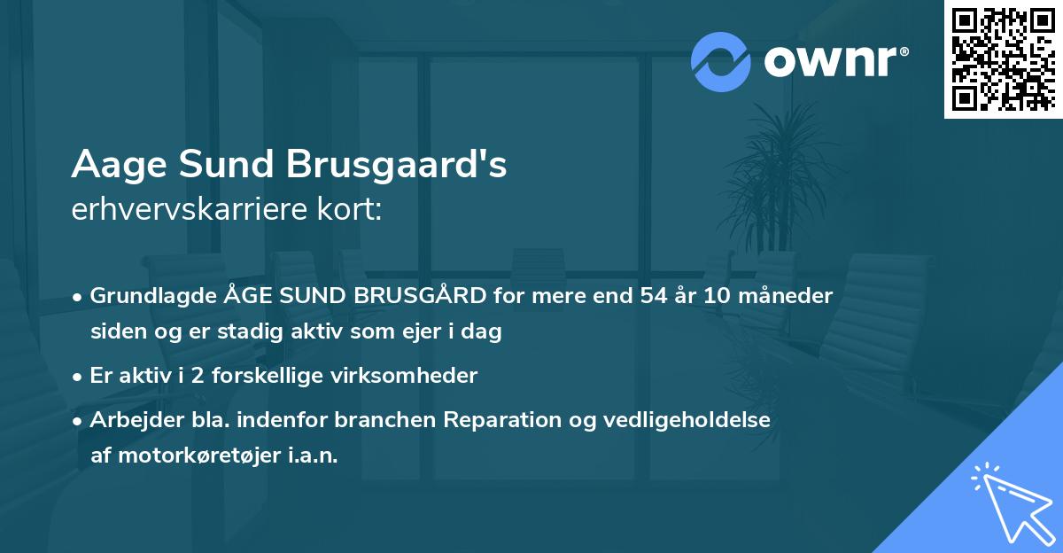 Aage Sund Brusgaard's erhvervskarriere kort