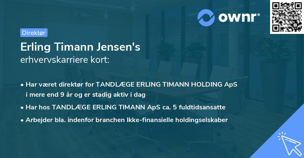 Erling Timann Jensen's erhvervskarriere kort