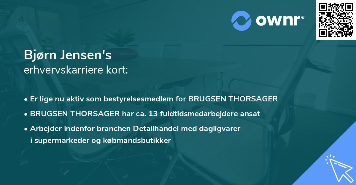 Bjørn Jensen's erhvervskarriere kort