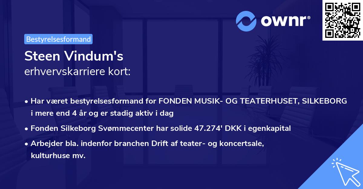 Steen Vindum's erhvervskarriere kort