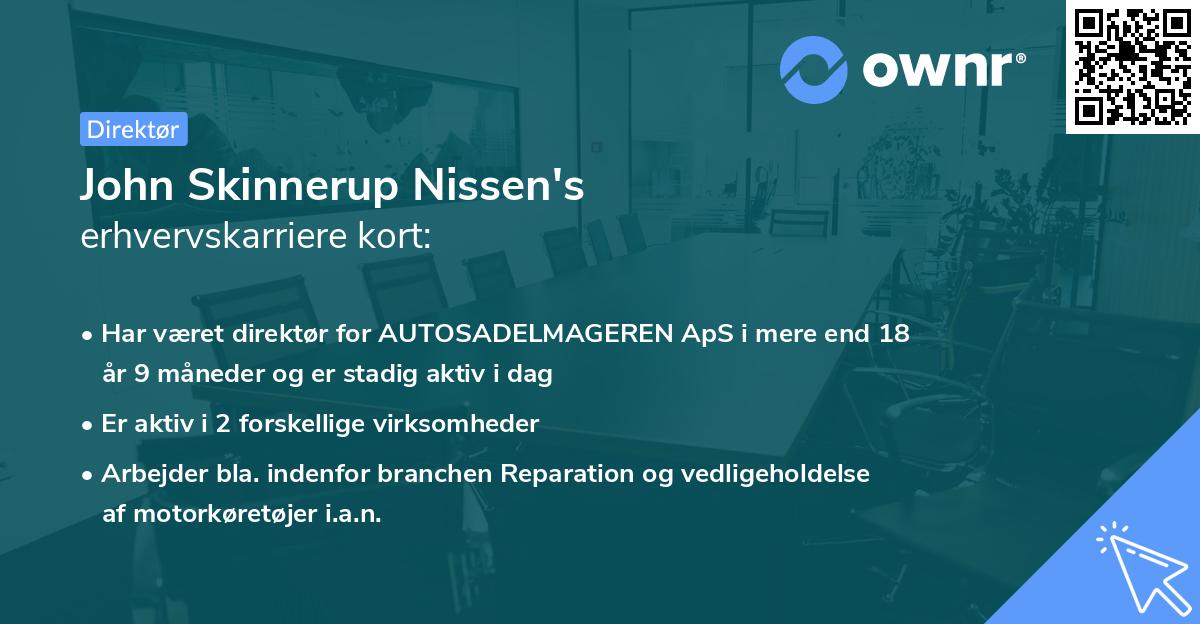 John Skinnerup Nissen's erhvervskarriere kort