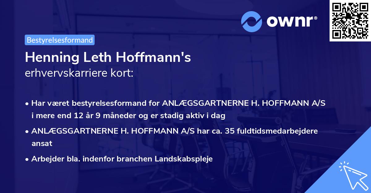 Henning Leth Hoffmann's erhvervskarriere kort