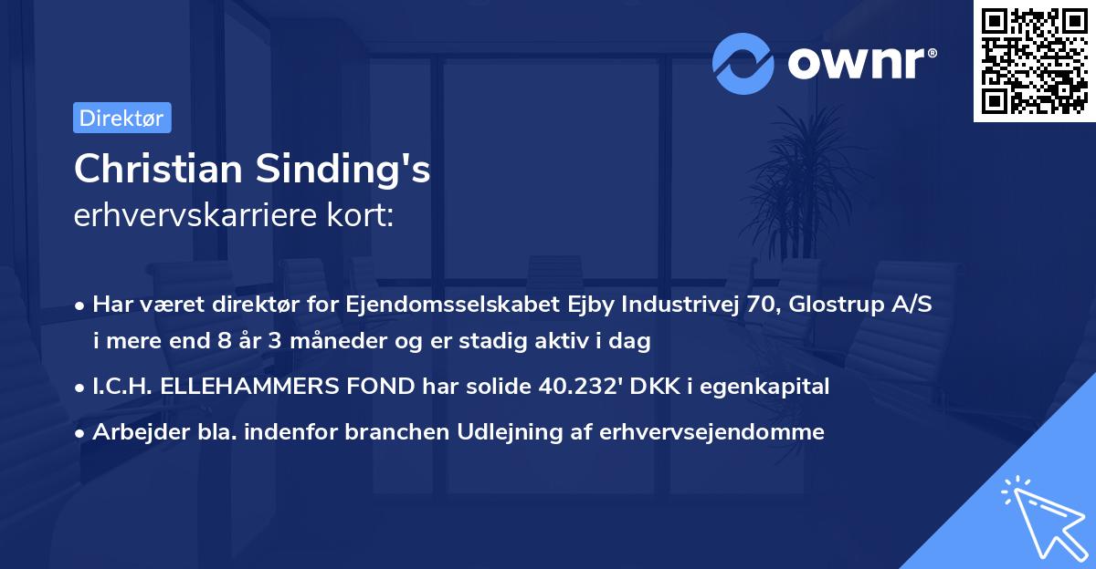 Christian Sinding's erhvervskarriere kort