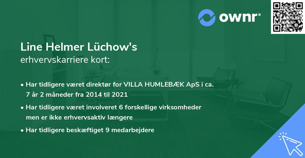 Line Helmer Lüchow's erhvervskarriere kort