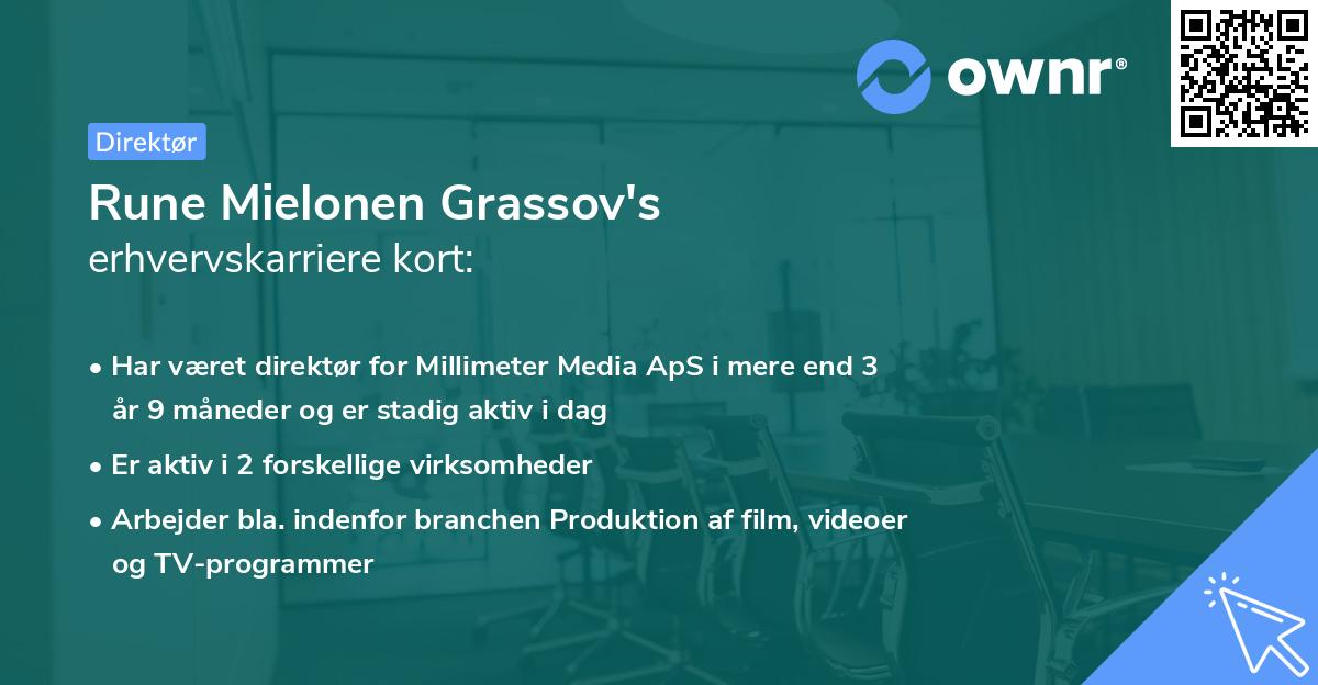 Rune Mielonen Grassov's erhvervskarriere kort